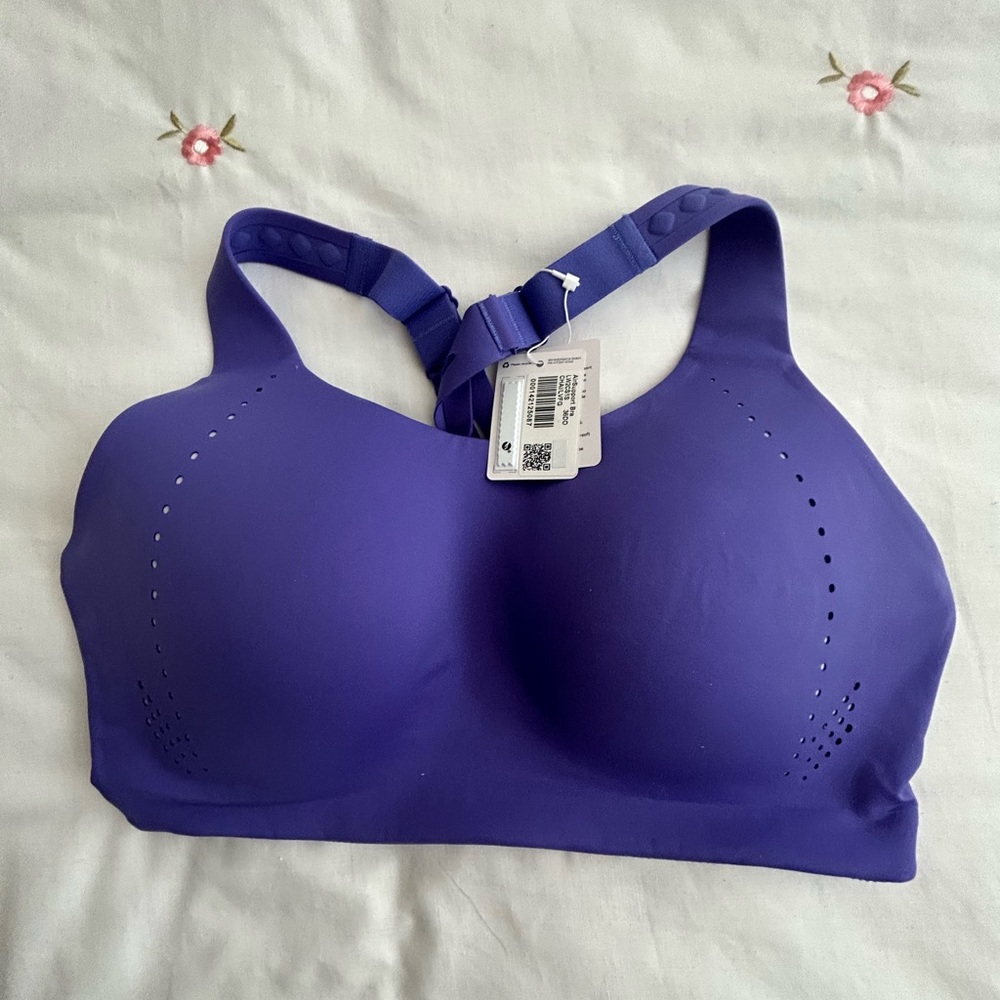 Lululemon AirSupport bra in purple.  Pretty crossed straps. New with tags.